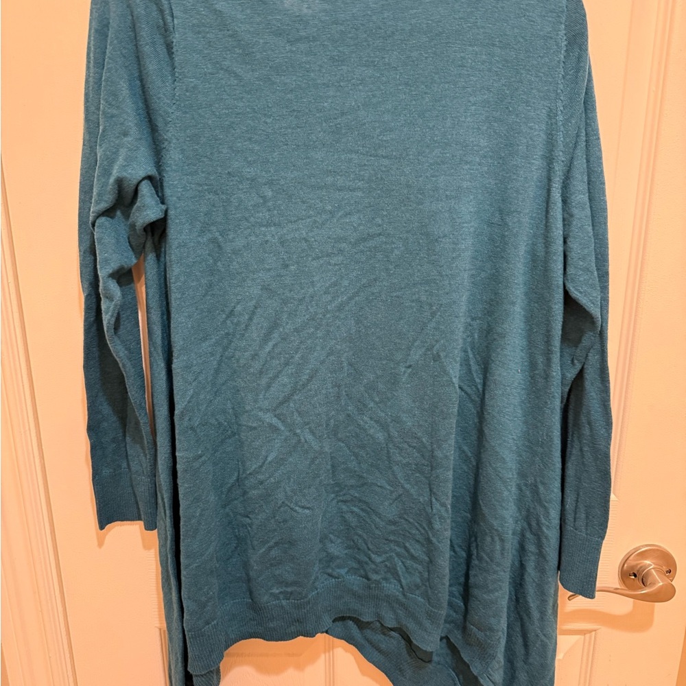 Lane Bryant Blue Asymmetrical Long Sleeve Tunic - Picture 6 of 6